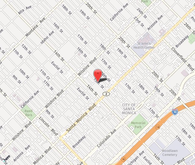 Location Map: 1304 15th St. Santa Monica, CA 90404